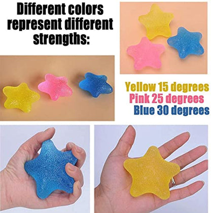 3 Pack Star Shape Finger Exerciser, Hand Grip Strengthener Trainer