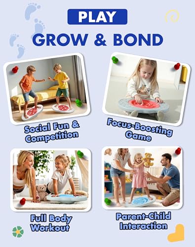 2-in-1 Kids Balance Board Maze, Wobble Board for Kids & Toddlers