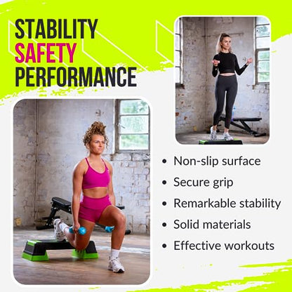 Adjustable Aerobic Step Charcoal/Green, K-REY-UFA248