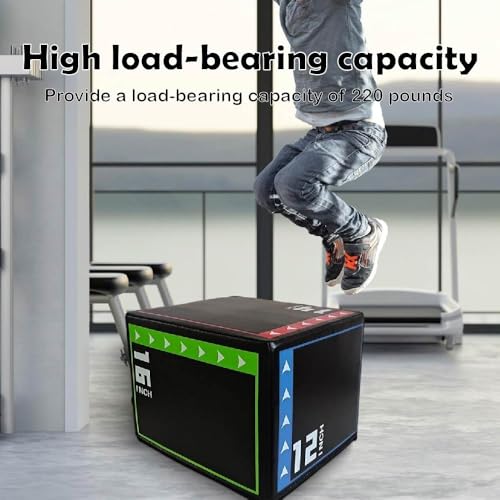 Versatile Non Slip Jump Box Exercise 3-in-1 Foam Plyometric Jump Box for Home Gym Training Fitness