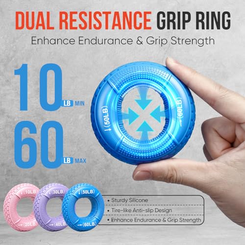 Grip Strength Trainer Kit, Forearm Strengthener & Hand Grip Strengthener - size: 9PCS