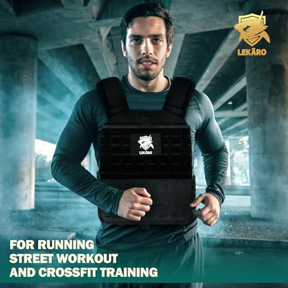 Adjustable Weighted Vest for Men Women – Tactical Vest for Rucking, HIIT & CrossFit, Fits 10x12 Plates, 600D Breathable Weight Vest & Exercise Vest for Strength Training, Weights Not Included - color: Black-1