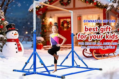 MARFULA Gymnastic Kip Bar for Kids Teens Ages 3-25 of All Gymnastic Levels - color: Blue(5 Ft Base)