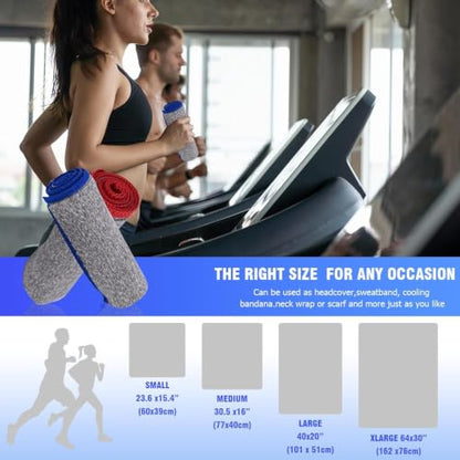 Microfiber Gym Towels 3 Pack, Quick Dry Workout Towel, Fast Drying Sweat Towel for Men & Women, Workout Gear, Yoga, Camping, Hiking, Gym Gifts - 16x26.8 Inch, Heather Grey