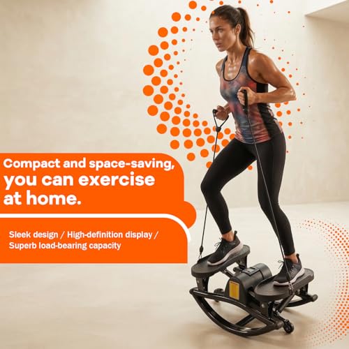 Rock Stepper,Portable Rocking Stepper Machine– Low-Impact Home Fitness Machine with Built-in Counter, 330 lbs Capacity, Compact & Lightweight for Apartments