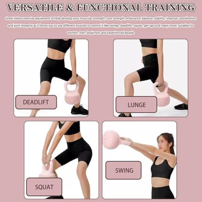 Kettlebell Home Fitness Women Soft Kettlebell Weights, New PVC Soft Rubber Kettle Ball, Does Not Damage The Floor, Practice Hip/body Shaping(Pink-2.5kg)