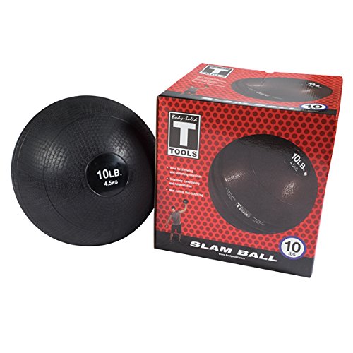 Body-Solid (BSTHB10) Dead Weight Slam Balls, Sand Fill Weighted Ball for Strength & Conditioning Training, Weights Loss, Wall Ball Workouts, Versatile Fitness Exercise Equipment - Black, 10lb