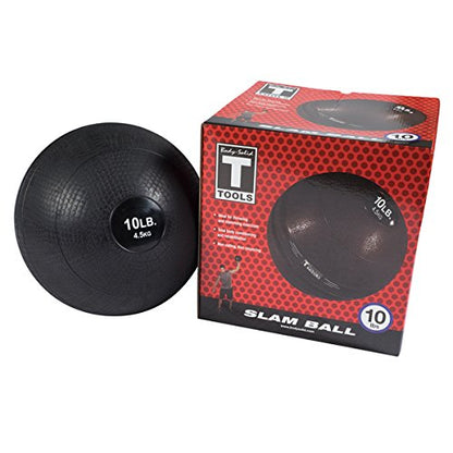 Body-Solid (BSTHB10) Dead Weight Slam Balls, Sand Fill Weighted Ball for Strength & Conditioning Training, Weights Loss, Wall Ball Workouts, Versatile Fitness Exercise Equipment - Black, 10lb
