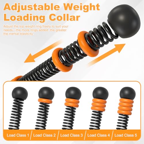 2PCS Adjustable Weighted Ropeless Battle Ropes, Heavy Duty Cordless Battle Rope for HIIT & Cardio Full-Body Workout Tool with Non-Slip Spiral Handles, Home Gym Equipment for Women & Men (Black)