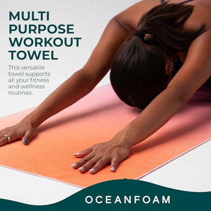 Beach Towel – Lightweight, Absorbent, Quick-Drying, Sand-Resistant, Non-Slip – Ideal for Workouts, Yoga, Pilates, Beach, Pool, Boat & Travel – 25% Recycled – 72"x24" (Sunset) - color: Sunset