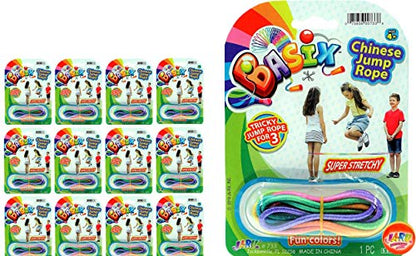 2CHILL Chinese Jump Rope (Pack) Elastic Skipping Rope Game for Kids & Adults | Colorful Stretchy Jump Rope for Kids, Girls and Boys. Party Favor. Physical Education Equipment 733