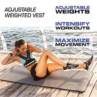 "Aduro Sport Adjustable Weighted Vest Workout Equipment, 4-10lbs/11-20lbs/20-32lbs/26-46lbs Body Weight Vest for Men, Women, Kids" - style: 4-10 Pounds (1.81KG-4.53KG)