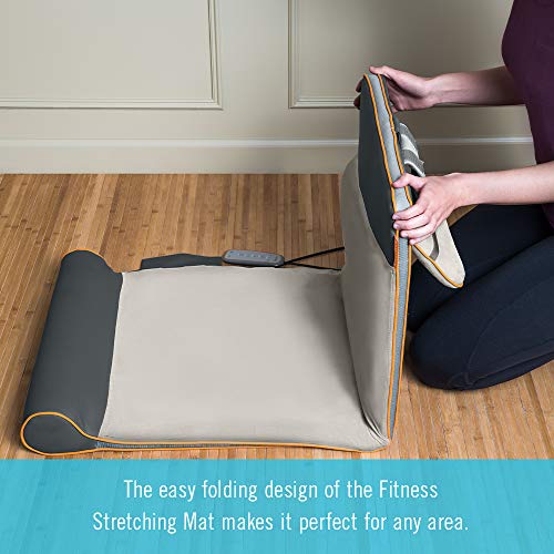 Homedics Yoga Fitness Back and Lumbar Stretching Mat with Air Compression and 3 Levels of Intensisty, Silver - style: Standard