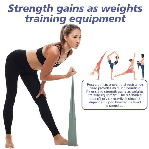 Workout Resistance Bands - Natural Latex Exercise Bands for Physical Therapy, Stretching, Yoga, Pilates, Strength Training & Home/Gym Fitness