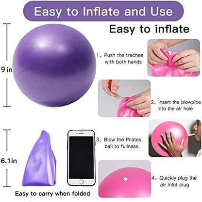 Mini Yoga Balls 6 Inch Exercise Pilates Therapy Balance Micropore Ball Barre Equipment for Home Stability Training Physical Core Training