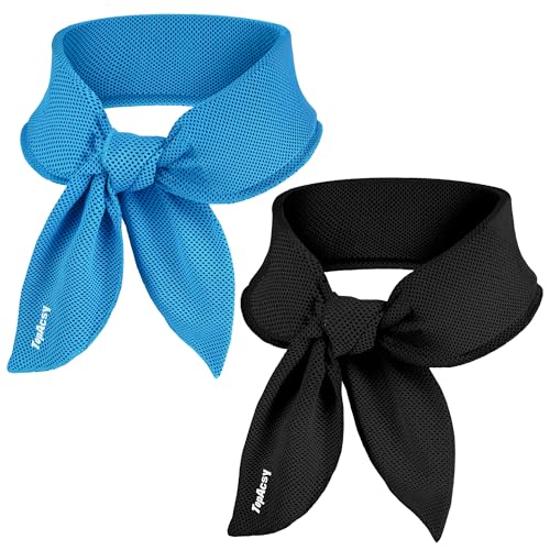 2-Pack New Upgraded Cooling Neck Wraps, Neck Coolers for Hot Weather, Leak-Proof Cooling Gel, 360° Full-Wrap, Cool Relief - Head, Neck, Wrists... - color: Blue+black