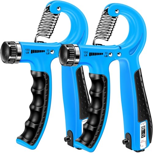 Grip Strength Trainer (2 Pack), Forearm Strengthener, Hand Grip Gripper Strengthener, Hand Strengthening Devices, Forearm Exerciser, Finger Wrist Strengthener, Exercisers Squeezers for Strength - color: Blue