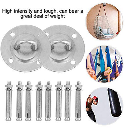 HERCHR 2pcs Battle Rope Anchor Wall Mount for Suspension Straps, Yoga Swing Ceiling Mount Brackets, Body Weight Strength Training System, Yoga Swing Hammock
