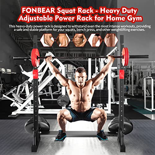 Adjustable Squat Rack, Barbell Rack, Bench Press 550 LBS Max Load Multi-Function Home Gym Weight Lifting Dumbbell Racks Stands - Great for Beginners and Professional Use
