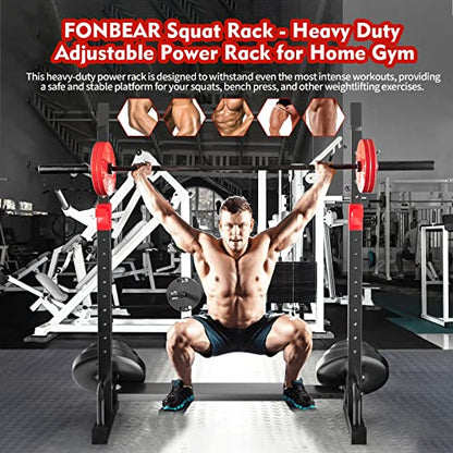 Adjustable Squat Rack, Barbell Rack, Bench Press 550 LBS Max Load Multi-Function Home Gym Weight Lifting Dumbbell Racks Stands - Great for Beginners and Professional Use