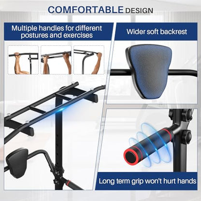 BangTong&Li Power Tower, Pull Up Bar Dip Station/Stand for Home Gym Strength Training Workout Equipment