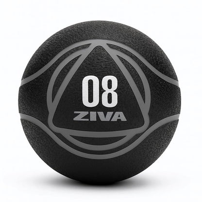 ZIVA Medicine Ball – Durable Rubber Weighted Ball with Easy-Grip Textured Shell for Core, Balance and Strength Training – Commercial Quality (Black, 4–20 lb) - style: 8lb Black+Gray