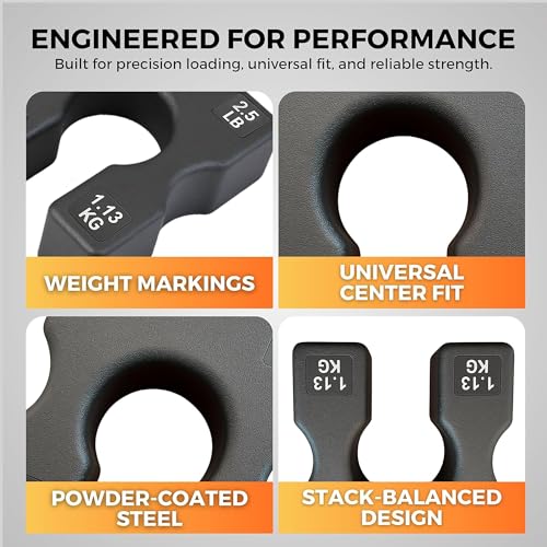 2.5 LB and 5 LB Weight Stack Add On – Weight Stack Adapter Plate for Home Gym & Exercise Machines, Add Resistance to Weight Stack, Incremental Weight Adjustments for Improved Strength Training Results - size: 2.5 LBS