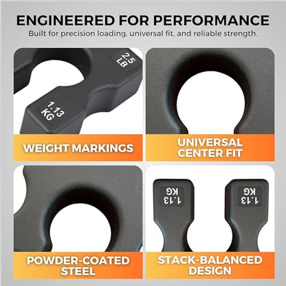 2.5 LB and 5 LB Weight Stack Add On – Weight Stack Adapter Plate for Home Gym & Exercise Machines, Add Resistance to Weight Stack, Incremental Weight Adjustments for Improved Strength Training Results - size: 2.5 LBS