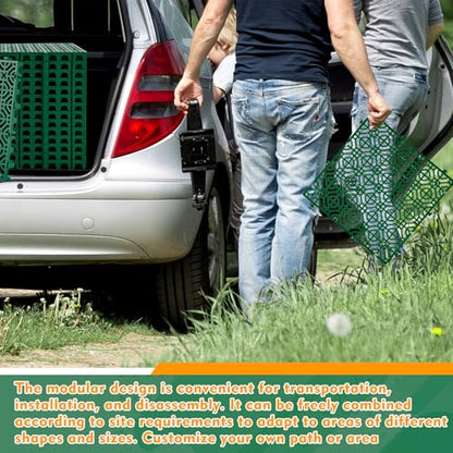 10 Pcs Ground Protection Mats, Green Interlocking 15.7 x 15.7 in - color: Green, size: 15.7 x 15.7 in