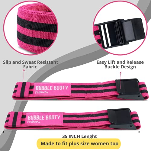 Blood Flow Restriction Bands for Women Glutes with 4-Week Booty Bands Exercise Guide, Bfr Booty Occlusion Bands for Women, Booty Bands Legs and Butt, Blood Restriction Workout Bands for Squats - style: Pink Stripes