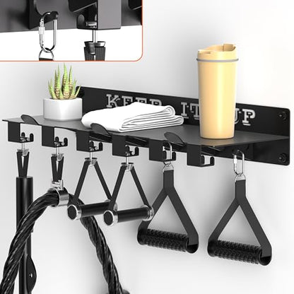 Tonal Accessories Shelf, 17" Heavy Duty Steel Wall Mounted Floating Storage Rack with T-Bracket Lock Hangers, Compatible with Various Home Gym Accessories, Black