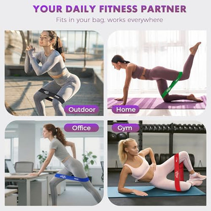 WSAKOUE Fabric Resistance Bands for Working Out – 5 Booty Bands for Women & Men, Exercise Workout Bands for Legs, HIPS & Glutes – Ideal for Home Fitness, Yoga, Pilates & Rehab