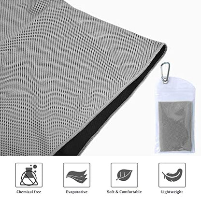 4 Pack Cooling Towels (40"x12") - Instant Cooling Reusable Microfiber Towels for Sports, Gym, Camping, Yoga, Fitness & More