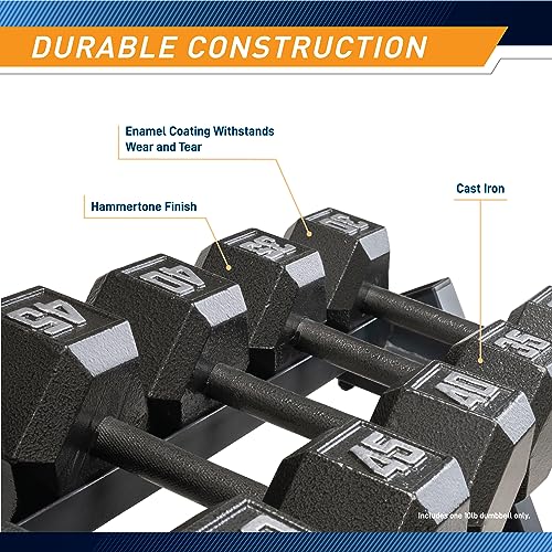 Marcy Cast Iron Hex Dumbbells Collection - Available size from 3-lb to 100-lb, SOLD INDIVIDUALLY - style: 10lbs