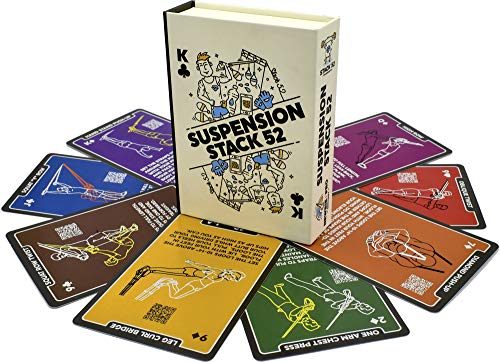 Stack 52 Suspension Exercise Cards. Compatible with All Suspension Trainers. Suspended Bodyweight Resistance Workout Game. Video Instructions Included. Fun Home Fitness Program. (New Deck) - color: 55 Card Base Deck