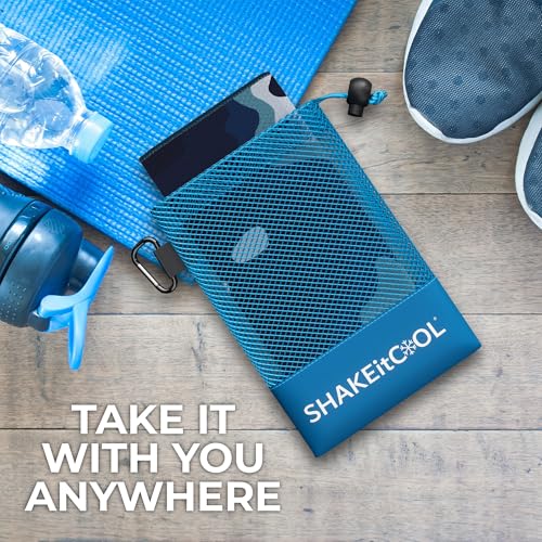 Extended Size Cooling Towel – Be Cool in Style - Heat Relief, Soft, Lightweight, Sun Protection, Easy Clean - Perfect for Biking, Hiking, Running, Yoga, Golf, Gardening - Blue Ocean M - color: Blue Ocean