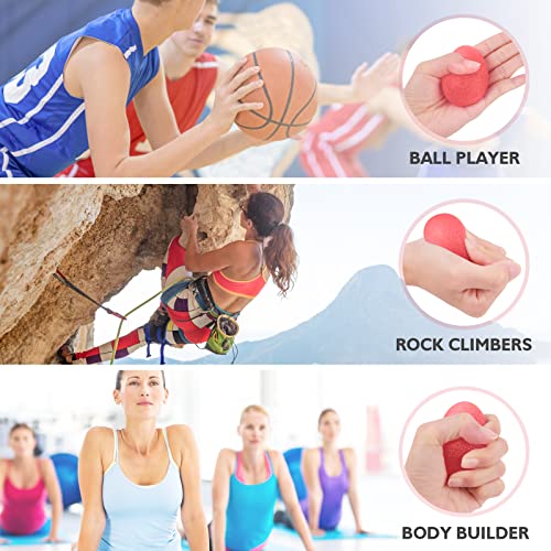 Peradix Hand Grip Strength Trainer, Stress Relief Ball, Wrist Rehab Therapy Hand Grip Equipment Ball Squishy Tools - Set of 3 Finger Resistance Exercise Squeezer