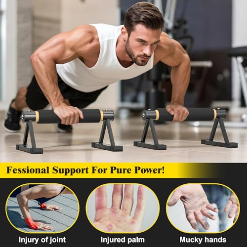 GanFindX Adjustable Wooden Parallettes, 600 LBS Handstand Bars