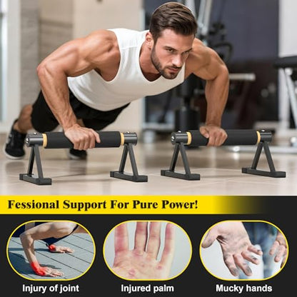 GanFindX Adjustable Wooden Parallettes, 600 LBS Handstand Bars