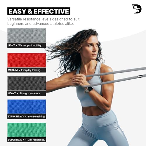 DMoose Fitness Fabric Resistance Bands for Full Body Exercises - Non-Slip Thick Cloth Stretch Band for Squats, Lunges & Bicep Curls - Long Resistance Bands for Working Out - Booty Band for Men & Women