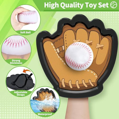 4 Pack Catch and Toss Ball Game,Toddler Baseball Catch and Toss Ball Set,Outdoor Sport Yard Beach Pool Game Toy,Boys & Girls Toy for Kids Toddlers, Fun Idea Gift for Kids