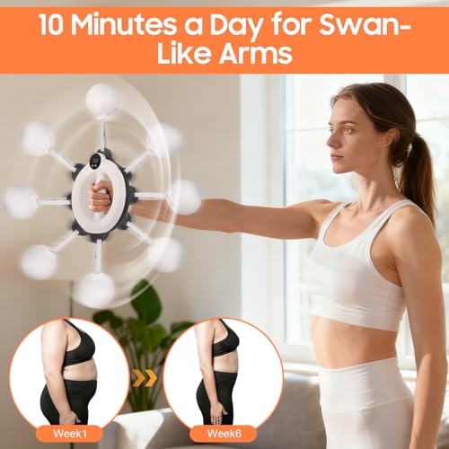 Arm Workout for Men and Women, 360° Hand-Crank Forearm Trainer, Shoulders and Arm Muscle Fitness Equipment with LED Counter, Home Workout Equipment and Gym Workouts