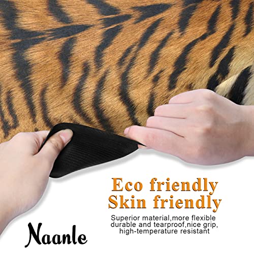 Naanle Tiger Yoga Mat with Carrying Bag Set, Tiger Print Exercise Mat Foldable Non Slip Travel Lightweight Workout Rug for Home Gym Yoga Pilates Stretching Floor Fitness 71x26 in - color: White 29