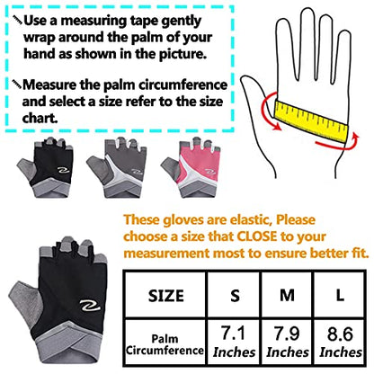 Luwint Women Fingerless Yoga Gloves, Non Slip Padded Barre Pilates Fitness Workout Training Exercise Accessories