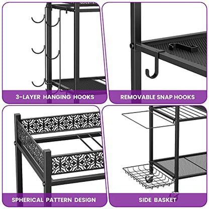 Yoga Mat Storage Rack, Home Gym Storage Rack, VOPEAK Workout Storage for Yoga Mat, Foam Roller, Gym Organizer Gym Equipment Storage for Home Exercise and Fitness Gear