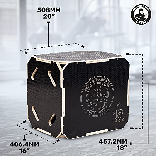 Plyo Box [Bells of Steel] Plyometric Box, 3-in-1, Anti-Slip, Wooden Step up Box for Workout, Jumps, Squats, Step-Ups, Knee-ups