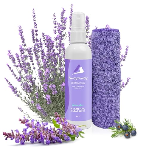 SwaytAway Fitness Mat Mist with Towel, 4oz Travel Size, 1 Pack, Lavender - size: 4 oz - 1 Pack