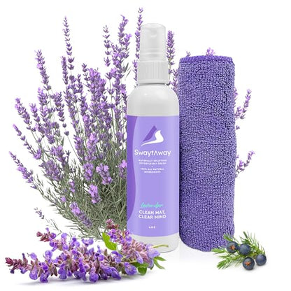 SwaytAway Fitness Mat Mist with Towel, 4oz Travel Size, 1 Pack, Lavender - size: 4 oz - 1 Pack