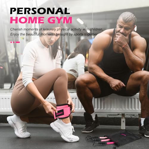 Resistance Bands, Ankle Bands for Working Out, Exercise Bands with Handles for Home Gym, Workout Equipment for Training Bands with Door Anchor, Legs Ankle Straps, Shape Body