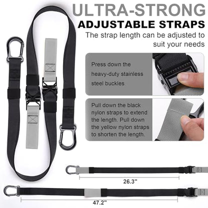 Home Resistance Training Kit | Full-Body Workout with Suspension Trainer Straps, Door Anchor, Handles, and Carrying Bag | Complete Home Gym Equipment - color: Grey